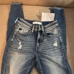 NWT Kancan Women's Blue Distressed Jeans